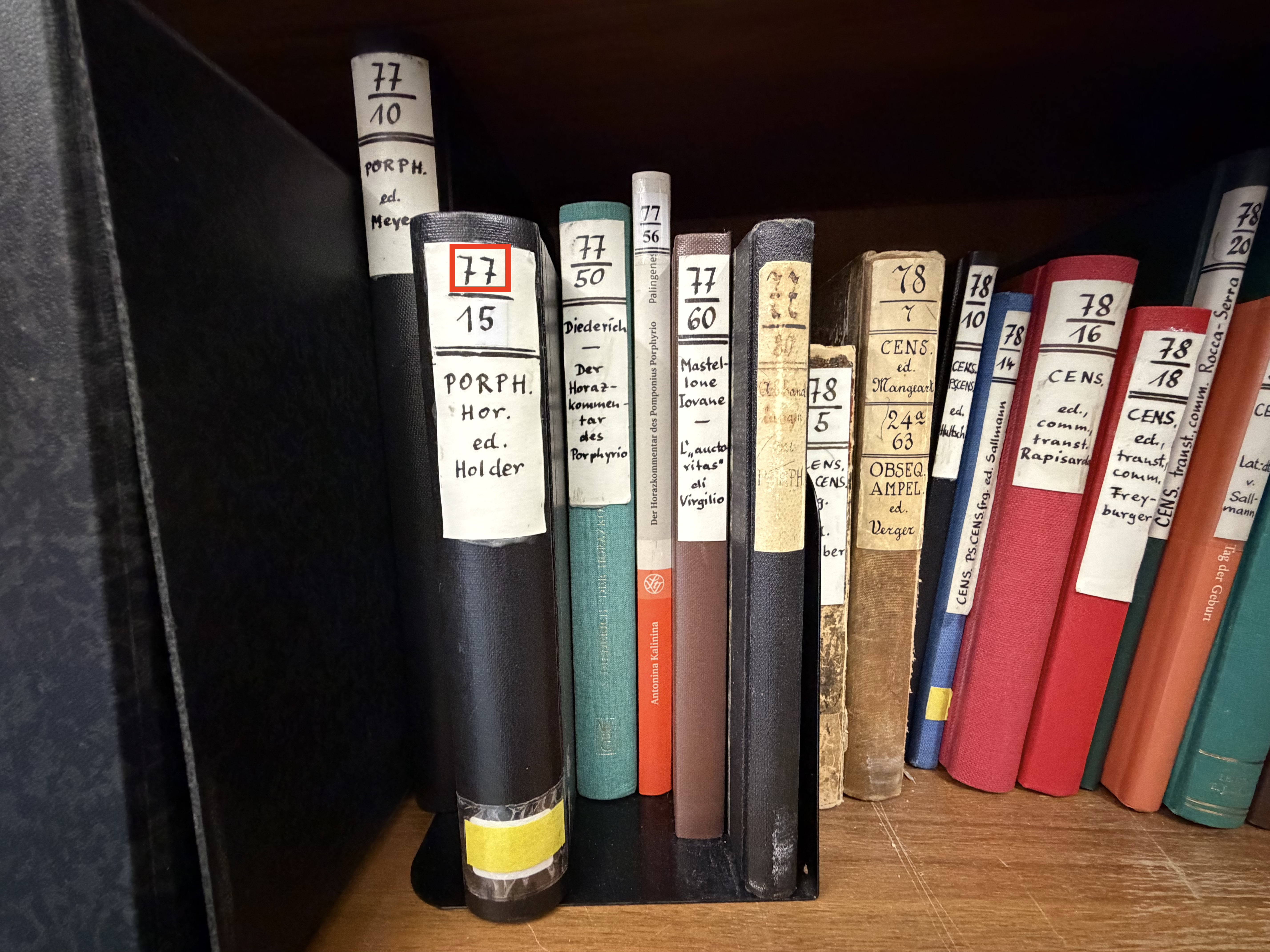 Schedae numerus on the spine of the reference edition